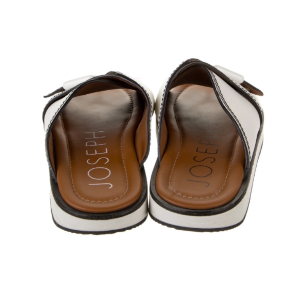 JOSEPH Leather Colorblock Pattern Slides - Picture 4 of 5